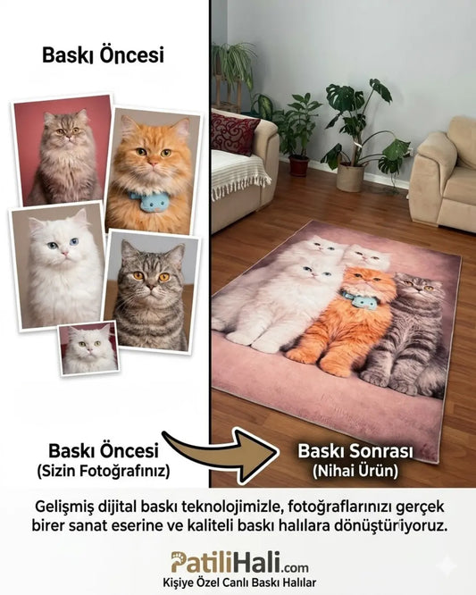 Evcil Hayvan Fotoğraflı Kişiye Özel Halı