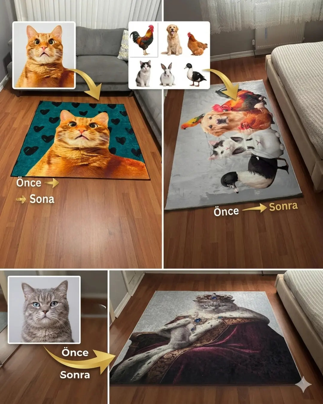 Evcil Hayvan Fotoğraflı Kişiye Özel Halı